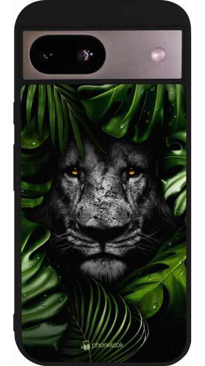 Coque Google Pixel 8a - Silicone rigide noir Forest Lion