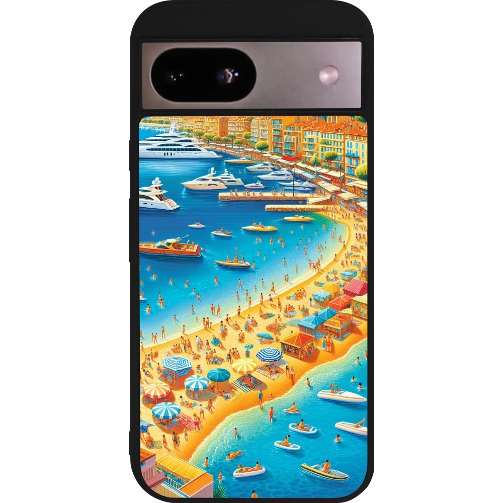 Coque Google Pixel 8a - Silicone rigide noir French Riviera People