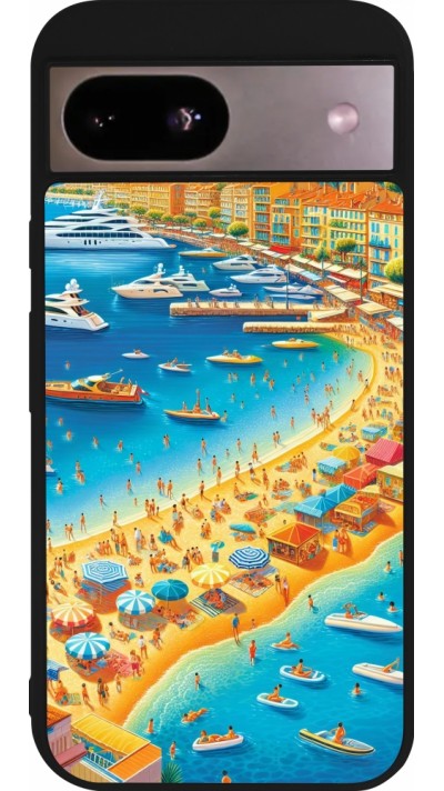 Coque Google Pixel 8a - Silicone rigide noir French Riviera People