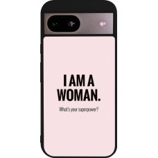 Coque Google Pixel 8a - Silicone rigide noir I am a woman