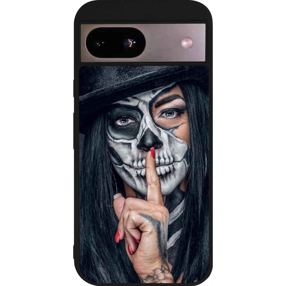 Coque Google Pixel 8a - Silicone rigide noir Halloween 18 19