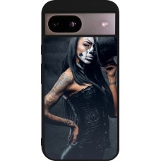 Coque Google Pixel 8a - Silicone rigide noir Halloween 22 Tattooed Girl