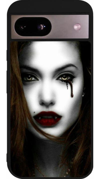 Coque Google Pixel 8a - Silicone rigide noir Halloween 2023 gothic vampire