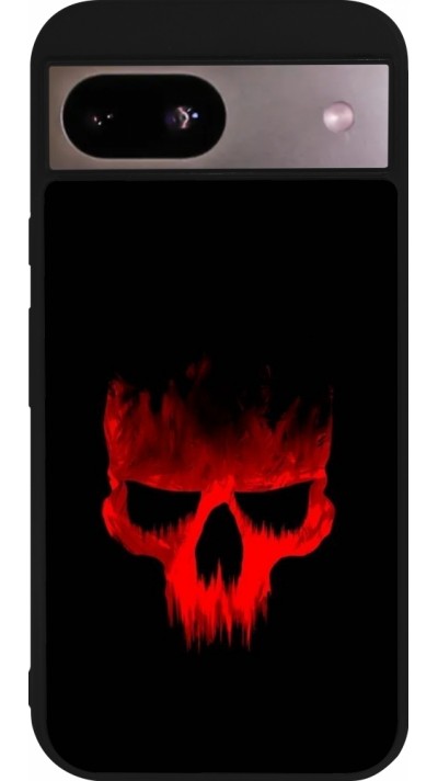 Coque Google Pixel 8a - Silicone rigide noir Halloween 2023 scary skull