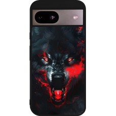 Coque Google Pixel 8a - Silicone rigide noir Halloween 2024 mad werewolf