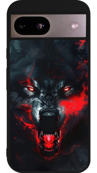 Coque Google Pixel 8a - Silicone rigide noir Halloween 2024 mad werewolf