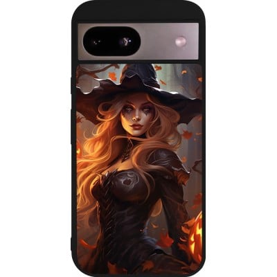 Coque Google Pixel 8a - Silicone rigide noir Halloween 2024 sexy witch