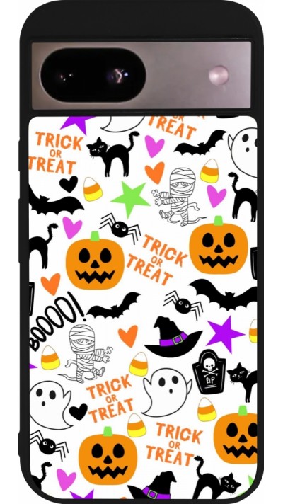 Coque Google Pixel 8a - Silicone rigide noir Halloween 2024 trick or treat