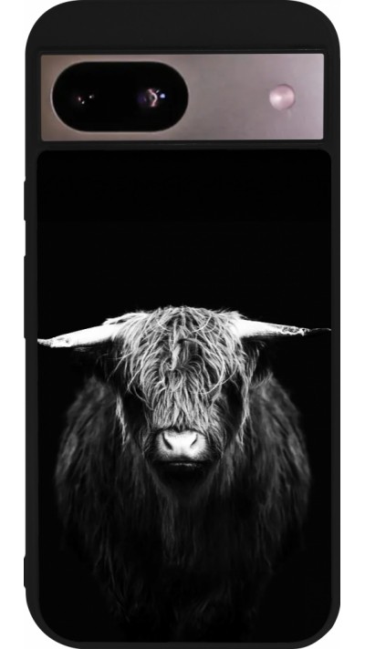 Coque Google Pixel 8a - Silicone rigide noir Highland calf black