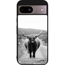 Coque Google Pixel 8a - Silicone rigide noir Highland cattle