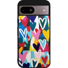 Coque Google Pixel 8a - Silicone rigide noir Joyful Hearts