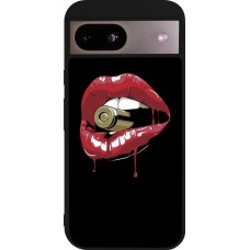 Coque Google Pixel 8a - Silicone rigide noir Lips bullet