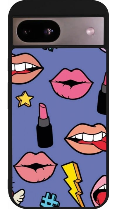 Coque Google Pixel 8a - Silicone rigide noir Lips and lipgloss