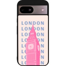 Coque Google Pixel 8a - Silicone rigide noir London Pink Print