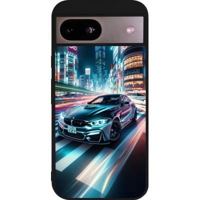 Coque Google Pixel 8a - Silicone rigide noir BMW M4 Tokyo Night