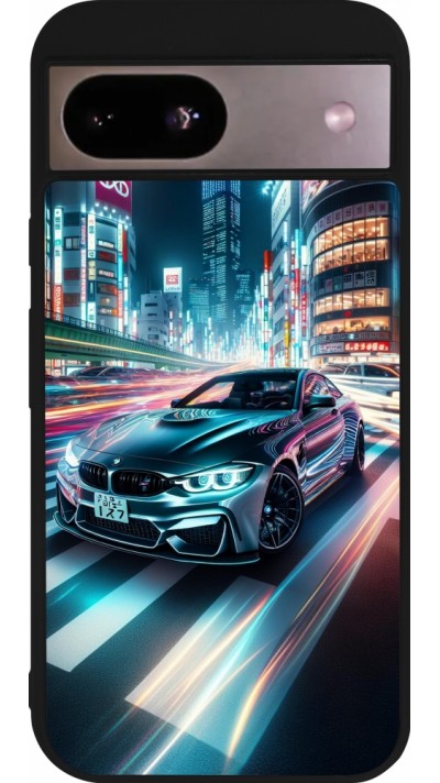 Coque Google Pixel 8a - Silicone rigide noir BMW M4 Tokyo Night