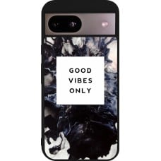 Coque Google Pixel 8a - Silicone rigide noir Marble Good Vibes Only