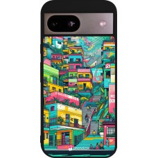 Coque Google Pixel 8a - Silicone rigide noir Medellin Comuna 13 Art