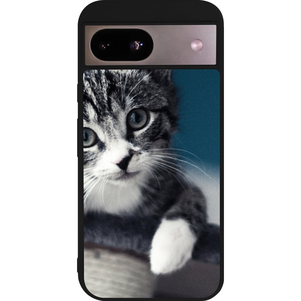 Coque Google Pixel 8a - Silicone rigide noir Meow 23