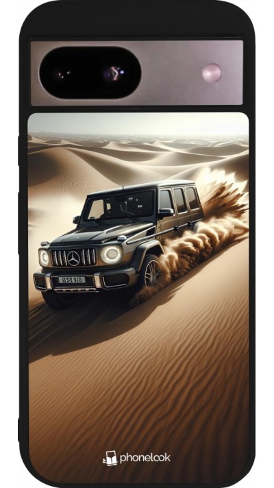 Coque Google Pixel 8a - Silicone rigide noir Mercedes G Drift Desert