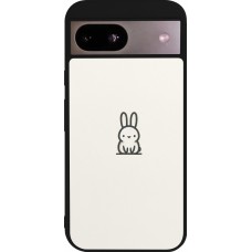 Coque Google Pixel 8a - Silicone rigide noir Minimal bunny cutie