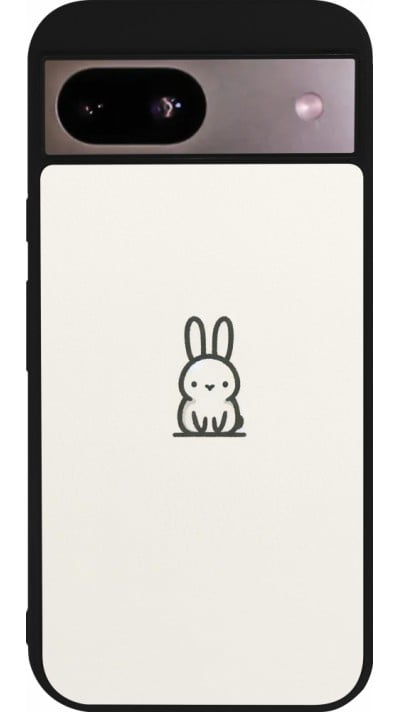 Coque Google Pixel 8a - Silicone rigide noir Minimal bunny cutie