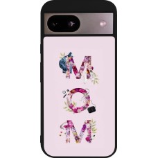 Coque Google Pixel 8a - Silicone rigide noir Mom 2024 girly mom