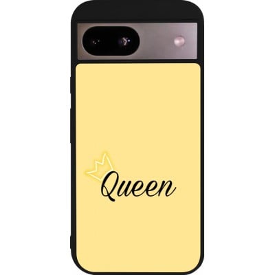 Coque Google Pixel 8a - Silicone rigide noir Mom 2024 Queen