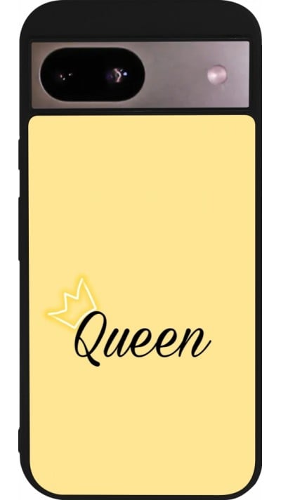 Coque Google Pixel 8a - Silicone rigide noir Mom 2024 Queen