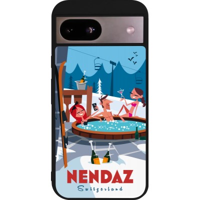 Coque Google Pixel 8a - Silicone rigide noir Nendaz Mountain Jacuzzi