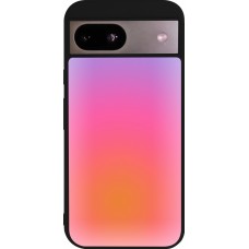 Coque Google Pixel 8a - Silicone rigide noir Orange Pink Blue Gradient