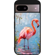 Coque Google Pixel 8a - Silicone rigide noir Paint Flamingo