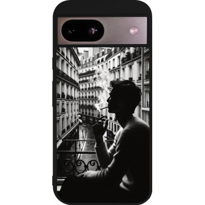 Coque Google Pixel 8a - Silicone rigide noir Parisian Smoker