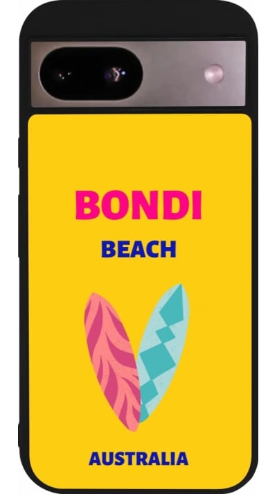 Coque Google Pixel 8a - Silicone rigide noir Pop Summer Destination Bondi