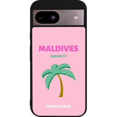 Coque Google Pixel 8a - Silicone rigide noir Pop Summer Destination Maldives