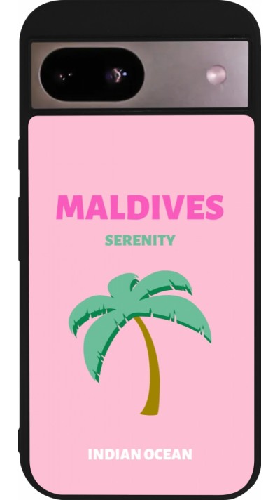 Coque Google Pixel 8a - Silicone rigide noir Pop Summer Destination Maldives