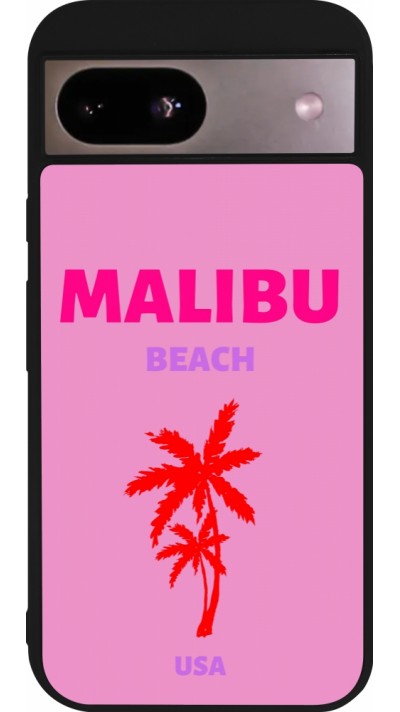 Coque Google Pixel 8a - Silicone rigide noir Pop Summer Destination Malibu