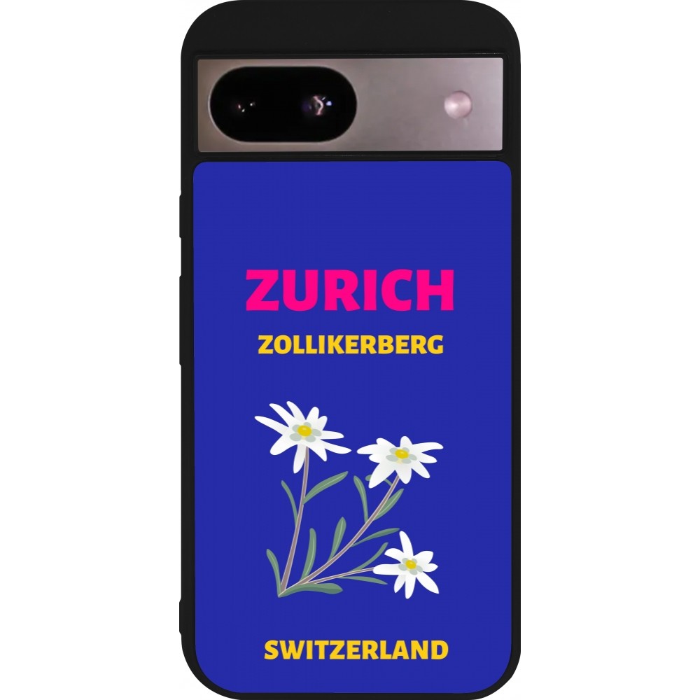 Coque Google Pixel 8a - Silicone rigide noir Pop Summer Destination Zurich