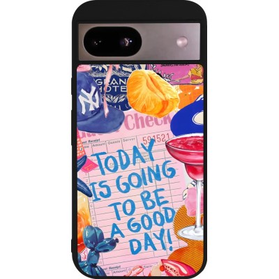 Coque Google Pixel 8a - Silicone rigide noir Preppy Today is Going to be a good day