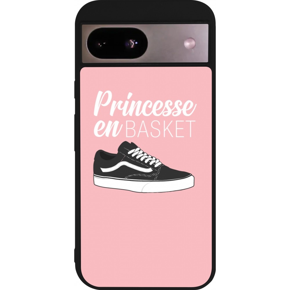 Coque Google Pixel 8a - Silicone rigide noir princesse en basket