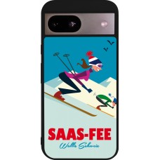 Coque Google Pixel 8a - Silicone rigide noir Saas-Fee Ski Downhill