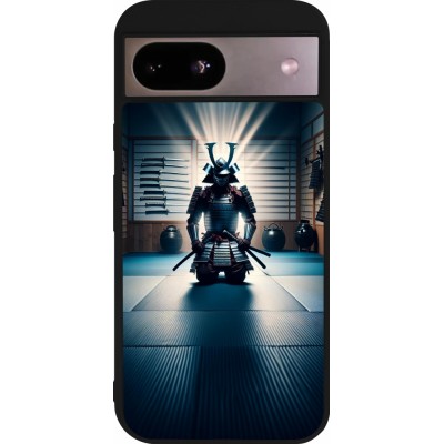 Coque Google Pixel 8a - Silicone rigide noir Samouraï en prière