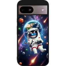 Coque Google Pixel 8a - Silicone rigide noir VR SpaceCat Odyssey