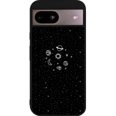 Coque Google Pixel 8a - Silicone rigide noir Space Doodle