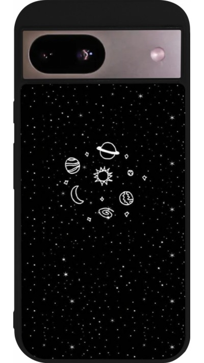 Coque Google Pixel 8a - Silicone rigide noir Space Doodle