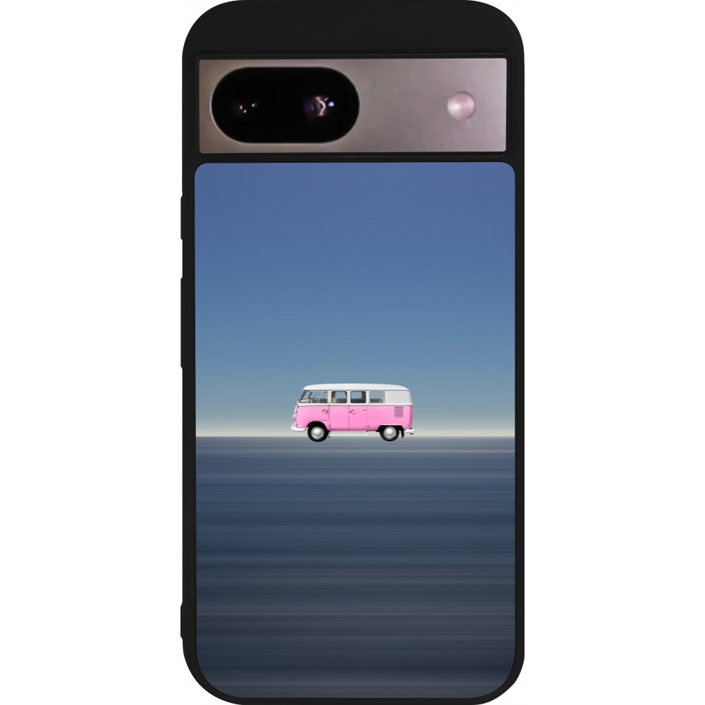 Coque Google Pixel 8a - Silicone rigide noir Spring 23 pink bus