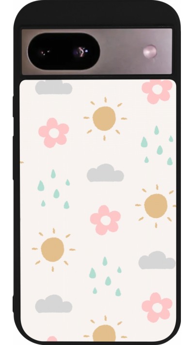 Coque Google Pixel 8a - Silicone rigide noir Spring 23 weather