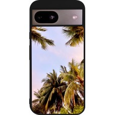 Coque Google Pixel 8a - Silicone rigide noir Summer 2023 palm tree vibe