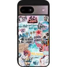 Coque Google Pixel 8a - Silicone rigide noir Summer 20 collage