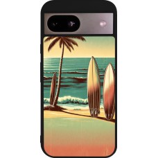 Coque Google Pixel 8a - Silicone rigide noir Surf Paradise